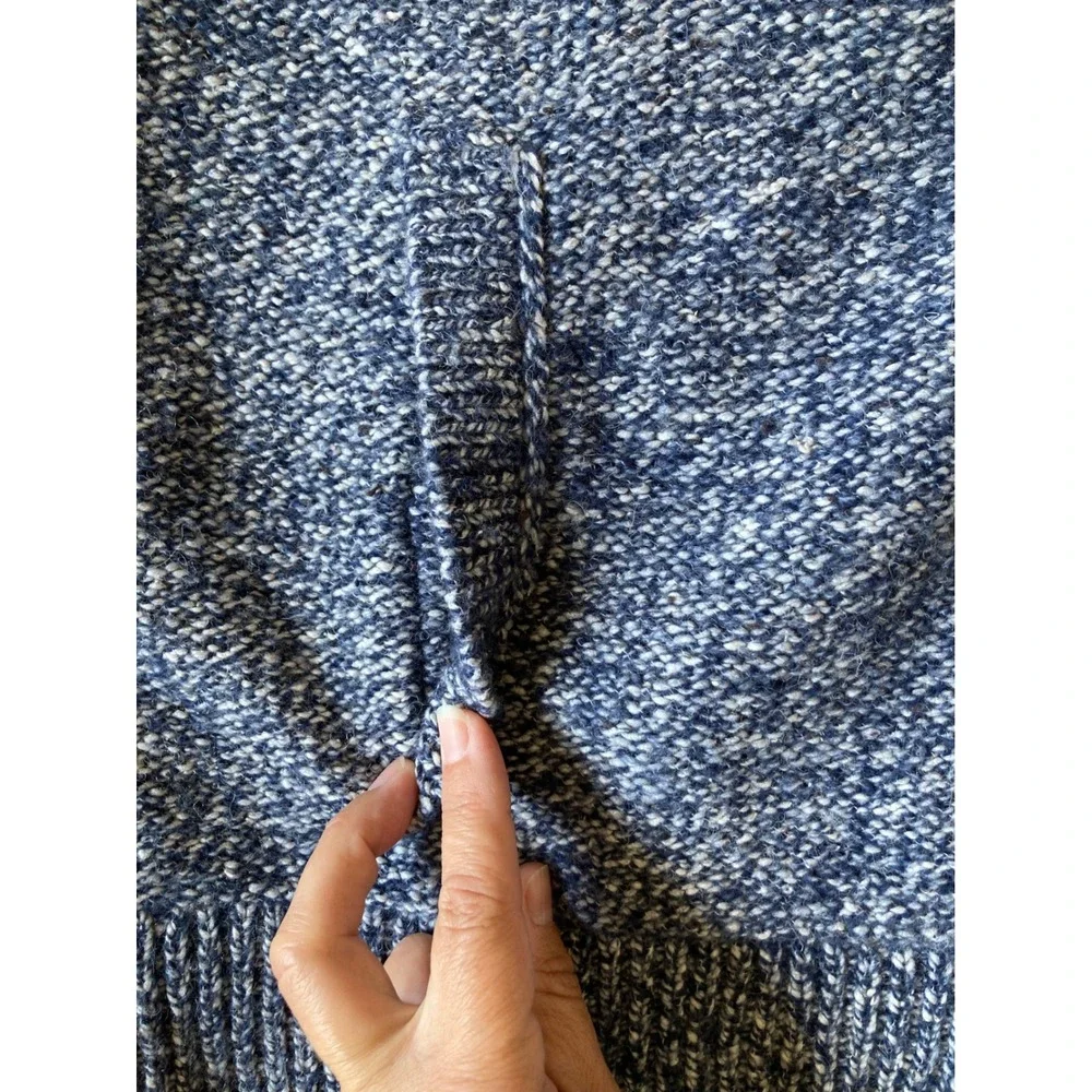 Banana‎ Republic Mens Blue Wool Silk Blend Marled Full Zip Cardigan Sweater L